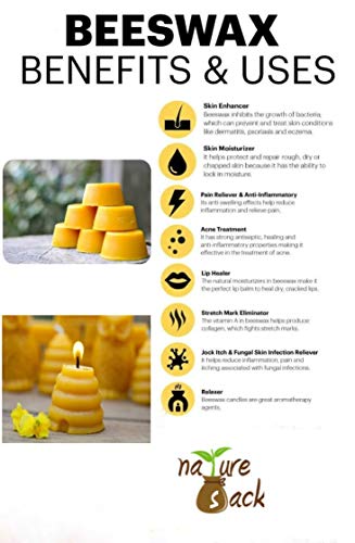 Image of NatureSack Beeswax Cubes 100g Raw Unrefined Natural Yellow Bees Wax for DIY Lip Balm Candle Making Cream Lotion Body Butter Cosmetic Use