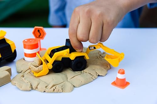 Image of CAT Construction Toys, Dig N' Build Dirt Playset with 10 Oz of Compound, 2 Little Machine Vehicles, Ages 3+