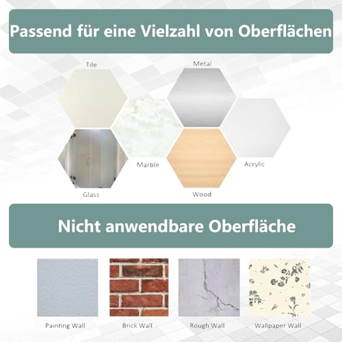 UNILECON Klebehaken Extra Stark für Badezimmer - 4 Stück, ohne Bohren, 304 Edelstahl Selbstaht Klebe-Haken (Silber), für Küchen, Badezimmer und Toilettenkabinette