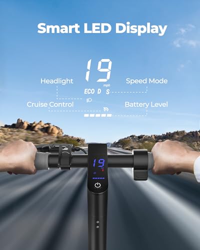 Image of VOLPAM Adult Electric Scooter, 350W /500WMotor, 8.5 inch /10 inch Solid Tires, 19 /22Mph, 32 /28 /23 /21 /18 /16Miles Max Range, Dual Braking