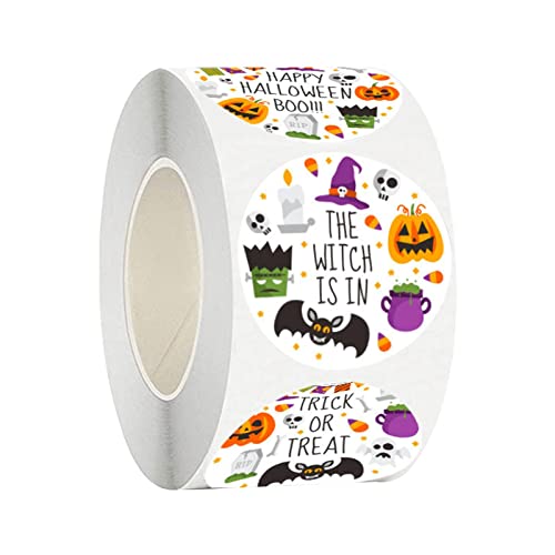 Yiju Paper Stickers Scrapbook Labels Diy Envelope Seals Gift Boxes Halloween Themed Stickers Decals For Skateboard Laptop Card Making Kids Party #TOP30