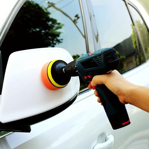 15 Pcs Car Polishing Pads Kit, 80MM Car Scratch Repair Kit, Buffing Pads For Drill, Foam Polish Pads With M10 Drill Adapter For Car Polisher Drill Adapter Detail Cleaning - 7