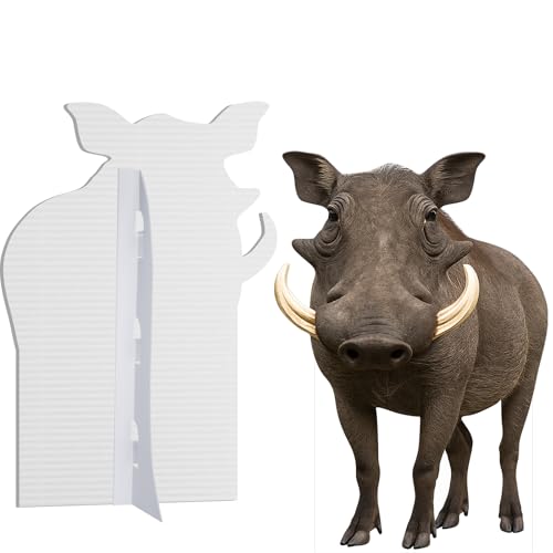 Image of Warthog Life Size Cardboard Cutout, 3FT, 1 PC, Animal Standup | Warthog Cardboard Cutout Animal Standup, Life Size 3FT, for Events, Party Decorations, Birthday Celebrations, Photos