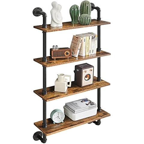 YMYNY 4 Tier Industrial Pipe Wall Shelves Cover
