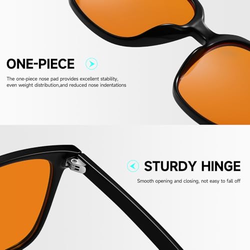 Image of Blue Light Blocking Glasses for Gaming & Computer, Anti Eyestrain Orange Tinted Lens Blue Blockers for Men & Women, Lightweight TR90 Large Frame, Relieve Fatigue & Dry Eyes