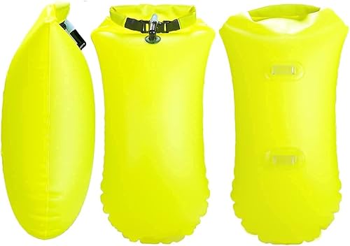 Miniatura 3 de YW Paquete de 2 bolsas secas impermeables de 20 L para natación, flotador, seguridad marina, bolsa de burbujas inflable visible con espacio de