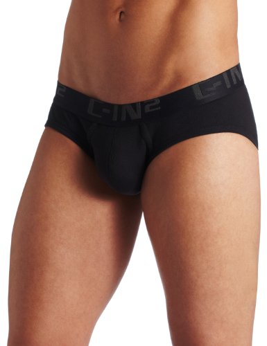 C-IN2 Men's Core Lo No Show Profile Brief, Black, Large