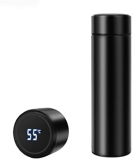 Smart LED Display Temperature Water Bottle, Black, Display Bottle Double Wall Vacuum Insulated Stainless Steel Hot Cold 24...