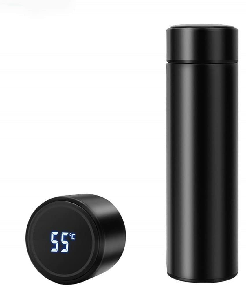 Smart LED Display Temperature Water Bottle, Black, Display Bottle Double Wall Vacuum Insulated Stainless Steel Hot Cold 24