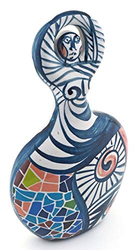 ART ESCUDELLERS Escultura en Ceramica con diseño CUBISTA, al Estilo picassiano, Arte Moderno Hecho y Pintado a Mano. Colección Exclusiva producción Limitada. 17 cm x 6,5 cm x 27,5 cm Cover