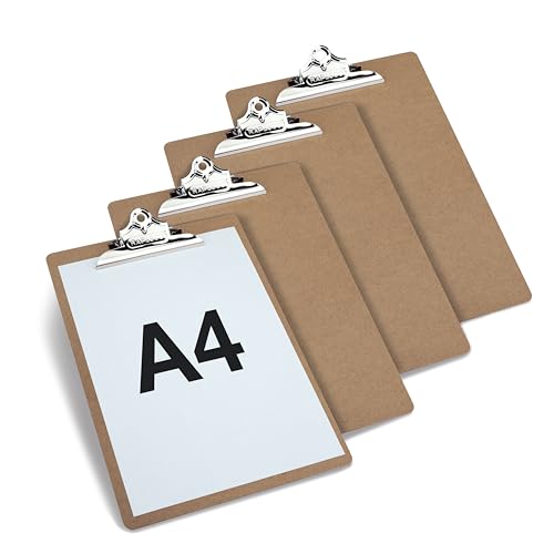 Rapesco 1821 Business Pack: 4 Porte-Blocs en Panneaux Durs à Grande Capacité, A4, Marron
