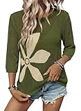 Dokotoo Beach Vacation Clothes for Women Swimsuit Coverup Crewneck Half Sleeve Bathing Suit Crochet Beach Floral Hollow Out Slit Bikini Fashion Clothing Vacation Cruise Outfits Jungle Green