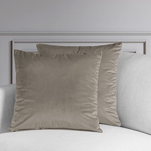 Image of HPD Half Price Drapes Cushion Cover 18 x 18 Heritage Plush Velvet - VPYC-161209-CC18PR - Pair, Gallery Taupe
