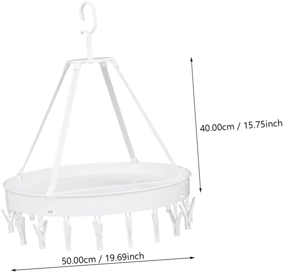 Ciieeo Foldable Windproof Underwear Drying Rack Single-Layer White Clothes Hanger for Socks Bras Towels Balcony Laundry Storage