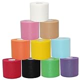 Medizinisches Klebeband, sportliches Klebeband, 10 Rollen, 10 Farben, 33 Fuß, Handgelenk, atmungsaktiv, reißbar, medizinisch, leicht, nicht reizend, Schwamm, Sport zur Vermeidung von Verletzungen/für