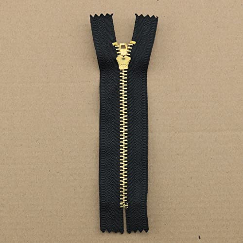 Metal Zipper Zczqc 4Pcs 4Inch Gold Brass Metal Heavy Duty Zips Close End Zippers For Sewing Bags Pouch Black #TOP2