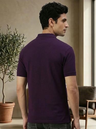 Image of Lux Cozi Men's T-Shirt with Chest Pocket | Polo T-Shirt for Man | Plain Casual Stylish | Half Sleeve| Cotton Blend Collar Polo T-Shirts for Men