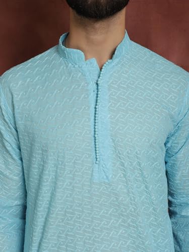 Image of SOJANYA Men's Silk Blend Regular Fit Casual (Since 1958 Woven Design Kurta with Churidar & Embroidered Nehru Jacket
