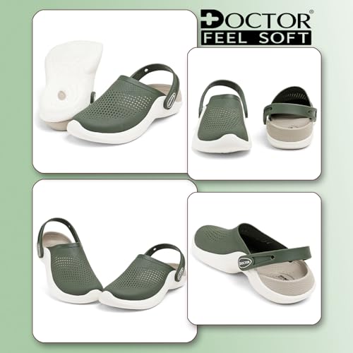 Image of Men EVA Clogs with Adjustable Back Strap | Lightweight Cushioned Footbed | Anti-Slip Sole | Everyday Wear Indoor & Outdoor Sandals for Men