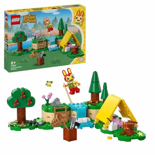 Image of LEGO Clara Animal Crossing Outdoor Activities Creative Building Toy for Kids, Tent, Rabbit Figurine Video Game Toy Birthday Gift Idea for Boys and Girls Age 6+ 77047