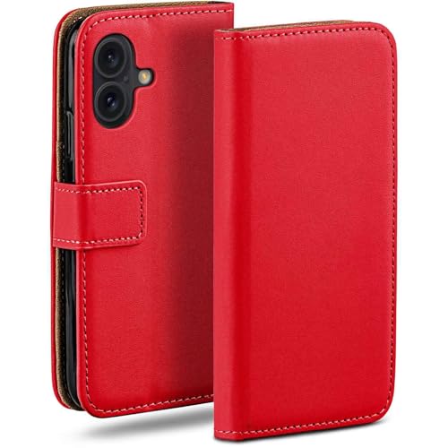 Étui iPhone 16 rabat moex rouge pour éviter les écrans brisés