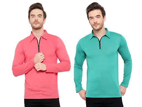 Image of Men's Full Sleeve Zip Collared Neck Pack of 2