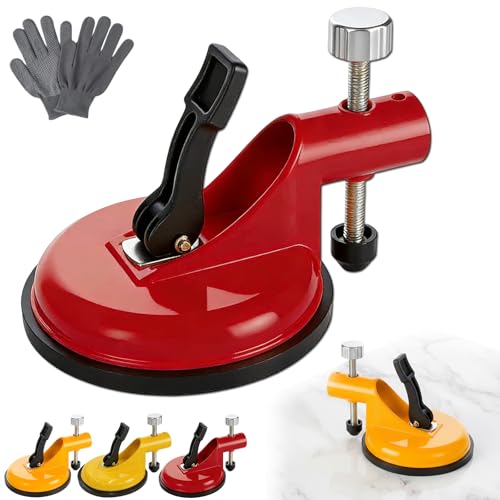 Adjustable Height Setter - Professional Countertop Leveling Tool, Floor Gap Repair Tool with Vacuum Lifting Clamps, Floor Gap Fixer Tools for Granite, Marble, Quartz Slabs (Red)