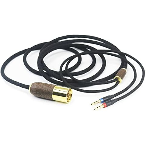NewFantasia 10ft 4-pin XLR Balanced Cable 6N OCC Copper Silver Plated Cord Walnut Wood Shell Compatible with Hifiman Ananda, Sundara, Arya, HE400SE, HE4XX, HE-400i Headphone (2 x 3.5mm Version) Cover