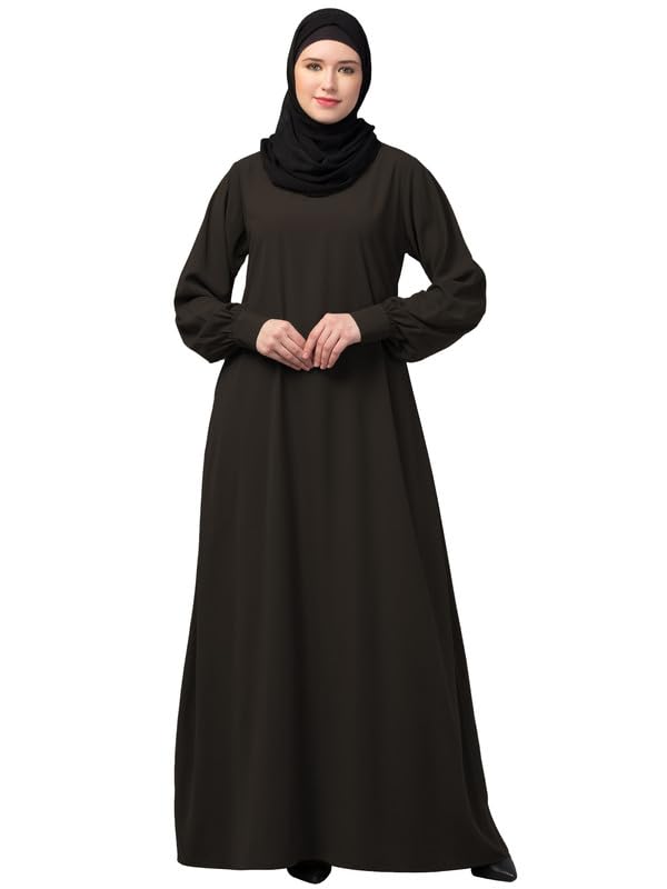 Muslim Closet� Women's Inner Abaya Dress With Cuff Sleeves And Side Pocket Made in Nida Matte Fabric