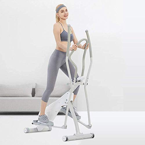 Image of Stepper Elliptical Machine Trainer Magnetic Smooth Quiet Driven with LCD Media Holder Monitor and Pulse Rate Grips