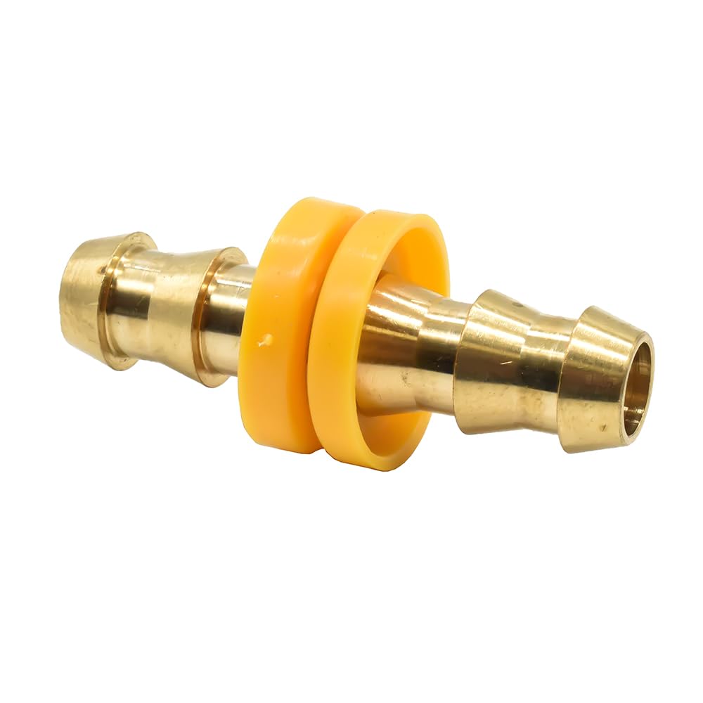Interstate Pneumatics FL366 Easy Lock Brass Hose Fittings, Connectors, 3/8 Inch Hose Barb Splicer