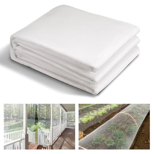 Image of 10x33ft Strong PP Nanocomposite Mosquito Net Garden Netting, White | Ultra-fine Mesh, Tear-resistant, Bird Insect Pest Barrier Screen, Patio /Balcony /Porch /Raised Beds /Tree Protection