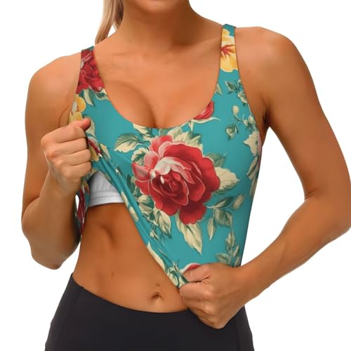 Camiseta deportiva sin mangas Mexpekil ligera y transpirable con estampado floral de verano 5