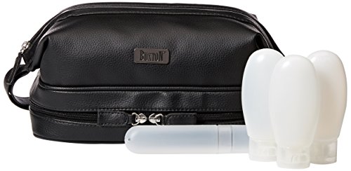 Kit de voyage Buxton noir BX06772 BK élégant en toile robuste pour homme raffiné