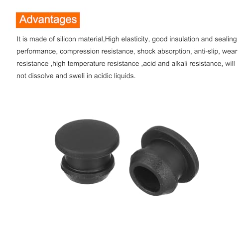 Image of MECCANIXITY Silicone Snap in Locking Hole Plugs,Rubber Panel Seal Cover Flush Type Panel Round for Kitchen Rubber Bulkheads Waterproof Sealing Plugs 8.5mm /0.33 Inch Diameter Black,Pack of 50