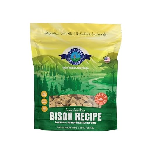 Shepherd Boy Farms Freeze Dried Raw Dog Food, Bison Recipe, All Natural, No Synthetics, Made in USA with Goat's Milk & Organic Produce, High Protein, Complete Meal (14oz)