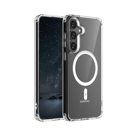 Image of ONES Magnetic for Samsung Galaxy S25 FE Slim Case, Compatible with Magsafe, Military-Grade Drop Guard, Anti-Yellowing, Shockproof Cover for Galaxy S25 FE, Scratch-Resistant, Transparent