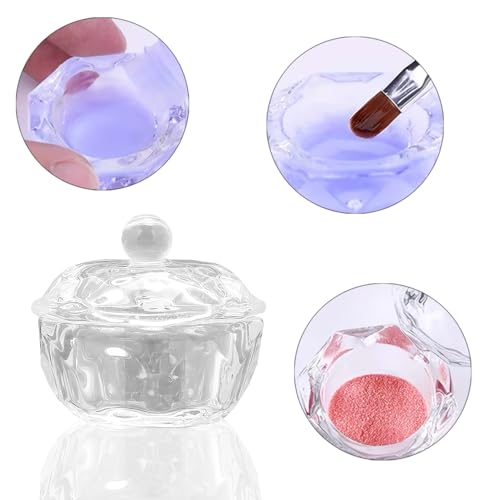 Set de 2 recipientes de cristal para manicura miniatura 2