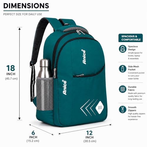 Image of ANICE 30L Laptop Backpack for Men & Women School Bag Travel & College Bag School Bag for Boys Girls Man Woman | Laptop Bagpack