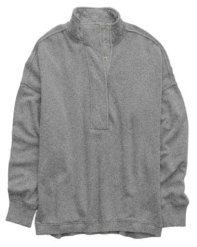 Image of Gacaky Sweatshirt for Women Oversized Casual Long Sleeve Button Henley Neck Pullover Tops Fashion Outfits Clothes