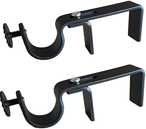 NoNo Bracket - Outside Mounted Blinds Curtain Rod Bracket Attachment (Black)