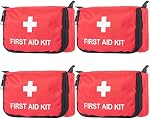 4 Pack Small First Aid Kit Bags Red Emergency Survival Empty Waterproof Storage Bag Bandage Medical Drug Portable Medicine Organizer for Home Office Outdoors Travel Camping Hiking