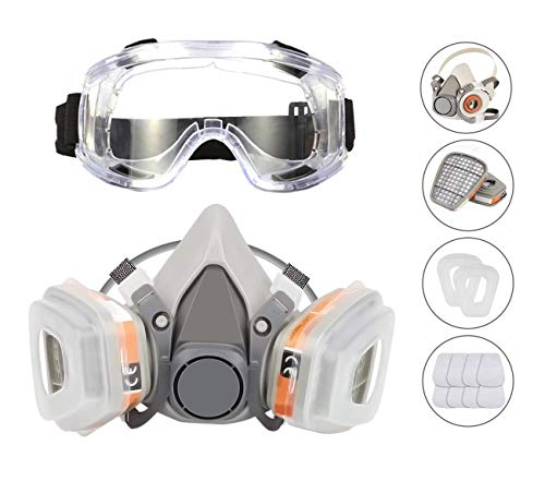 Reusable Half Face Cover, KISCHERS Paint Face Cover for Painting, Machine Polishing, Welding and Other Work Protection (Medium)