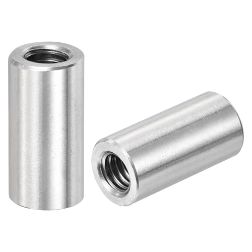 uxcell M6 Round Connector Nuts, 304 Stainless Steel Coupling Nut 20mm/0.79inch Length, Pack of 20