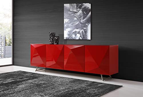 Whiteline Modern Living Samantha Buffet, Red #TOP14