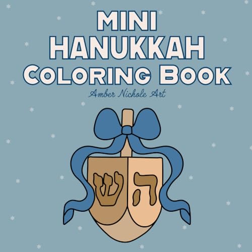 Mini Hanukkah Coloring Book for Adults and Kids, Bold and Easy Hanukkah Coloring Book, Festive Jewish Coloring Book Featuring Cute Festive Holiday Illustrations (Relaxing - Cute - Easy Coloring) image 2