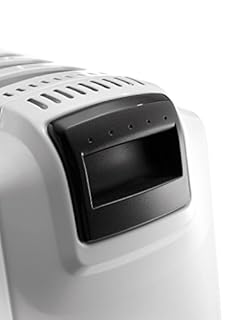 De'Longhi Oil-Filled Radiator Space Heater, Quiet 1500W, Adjustable Thermostat, 3 Heat Settings, Timer, Energy Saving, Safety Features, White, Dragon TRD40615ECA