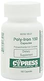 Dietary Supplement - Poly Iron Capsules 150 mg (100 caps per bottle) by Cypress Pharmaceutical #185-01 (2 Bottles of 100 Caps)