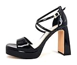  Buffalo Cherry Neat Damen Sandalette in Schwarz, Größe 39
