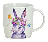 350ml KAFFEETASSE Hase PORZELLAN weiss 12x9x8cm Tasse Kaffeebecher Ostern Häschen Osterhase Blumen Frühling Osterdeko Teetasse